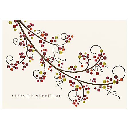Personalized Holiday Cards, Cheery Tree, 7 7/8" x 5 5/8", Box Of 25