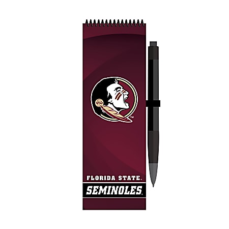 Markings by C.R. Gibson® Magnetic Flip Pad With Pen, 2 1/2" x 7", 120 Pages (60 Sheets), Florida State Seminoles