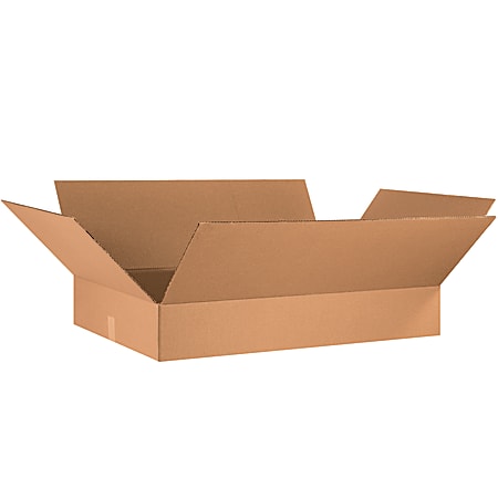 Partners Brand Flat Corrugated Boxes, 6"H x 21"W x 34"D, Kraft, Pack Of 10