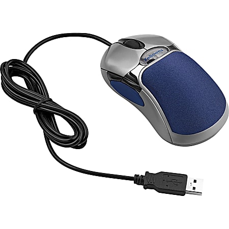 Fellowes® HD Precision Wireless 5-Button Optical Gel Mouse, Silver/Blue