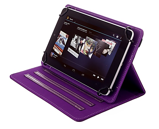 Kyasi Seattle Classic Universal Folio Case For 7 - 8" Tablets, Deep Purple, KYSCUN78C1