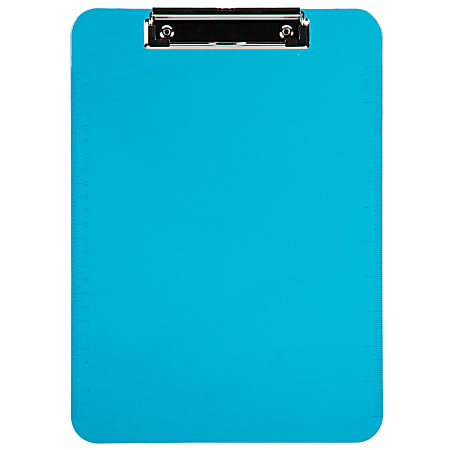 JAM Paper® Plastic Clipboard with Metal Clip, 9" x 13", Blue