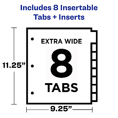 Avery Big Tab Insertable Plastic Dividers Double Pocket Multicolor