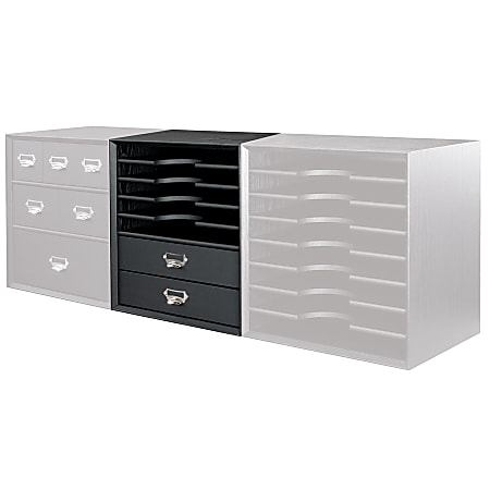 Office Depot® Brand Modular Sorter With 2 Drawers, 15"H x 15"W x 12"D, Black