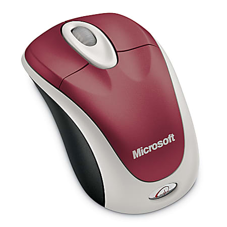 Microsoft® Wireless Notebook Optical Mouse, Pomegranate Red