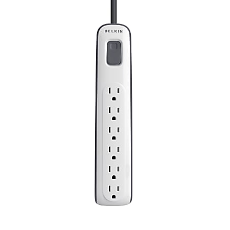Belkin® 6-Outlet Surge Protector With 2.5' Power Cord