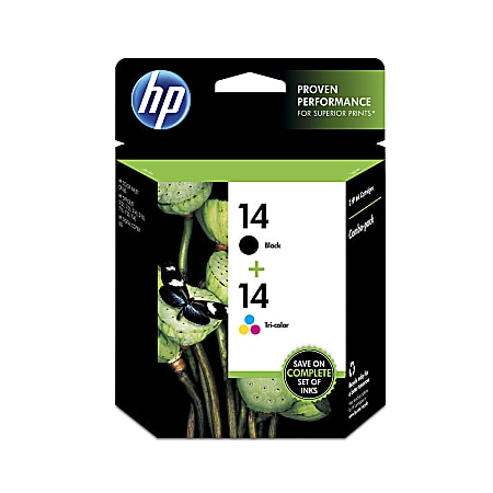 HP 14, Black/Tricolor Ink Cartridges (C9337FN), Pack Of 2