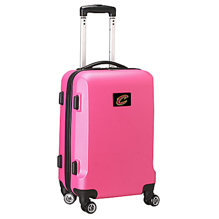 Denco 2-In-1 Hard Case Rolling Carry-On Luggage, 21"H x 13"W x 9"D, Cleveland Cavaliers, Pink