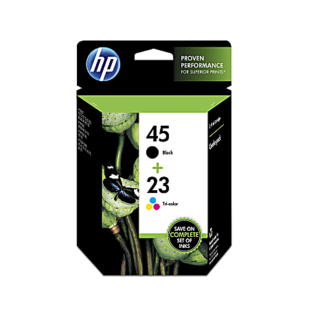 HP 45/23 Black And Tri-Color Ink Cartridges, Pack Of 2, C8790FN