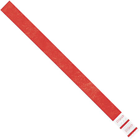 Tyvek® Wristbands, 3/4" x 10", Red, Case Of 500