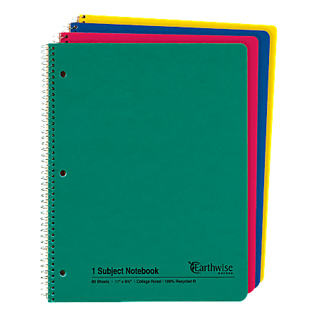 Esselte® Wirebound Notebook, College Ruled, 80 Sheets, 8 1/2" x 11", Assorted Colors