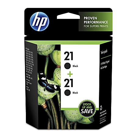 HP 21 Black Ink Cartridges, Pack Of 2, C9508FN
