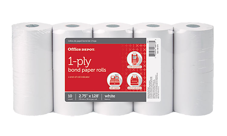 Office Depot® Brand 1-Ply Bond Paper Rolls, 2-3/4"