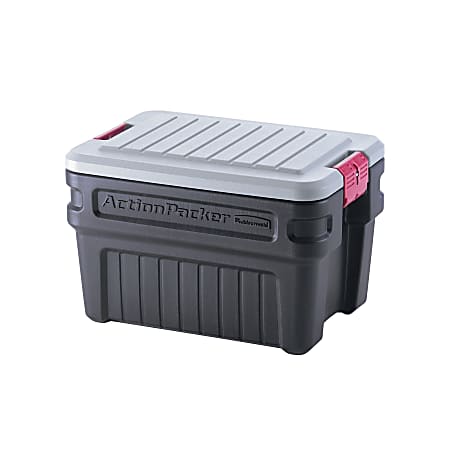 Rubbermaid® ActionPacker® Storage Tote, 24 Gallons, Black/Gray