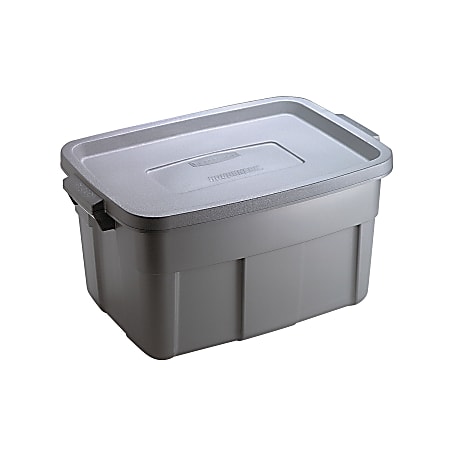 Rubbermaid Roughneck Storage Tote 14 Gallons Silver - Office Depot