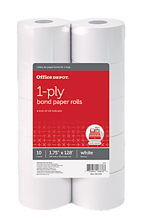 Office Depot® Brand 1-Ply Bond Paper Rolls, 1-3/4"