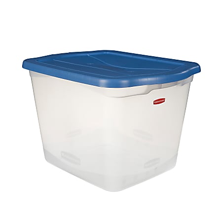 Rubbermaid® Clear Zone Storage Tote, 18 Gallons, Blue/Clear