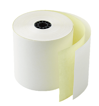 Office Depot® Brand 2-Ply Paper Rolls, 3 x 85', Canary/White, Pack Of 10