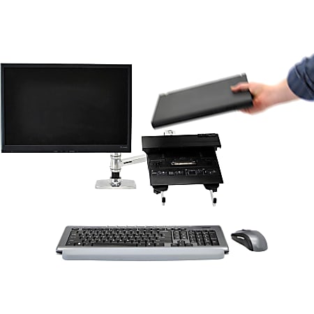 Ergotron LX Dual Monitor Stacking Arm SilverBlack - Office Depot