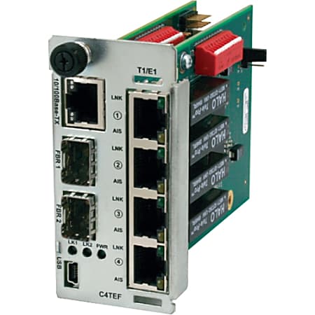 Transition Networks 4x T1/E1/J1 + 10/100 Ethernet Copper to Fiber Transport Mux
