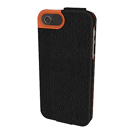 Kensington® Portafolio™ Flip Wallet For Apple® iPhone® 5, Black/Orange