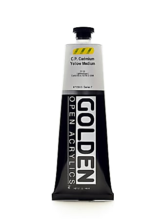 Golden OPEN Acrylic Paint, 5 Oz Tube, Cadmium Yellow Medium (CP)