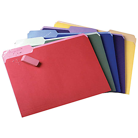 File Folders with Erasable Tabs, 1/3-Cut Tabs: Assorted, Letter Size, Assorted Colors, 30/Pack File Folders with Erasable Tabs, 1/3-Cut Tabs: Assorted, Letter Size, Assorted Colors, 30/Pack
