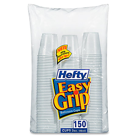 Hefty Easy Grip Bathroom Cups - 1800 / Carton - White - Plastic