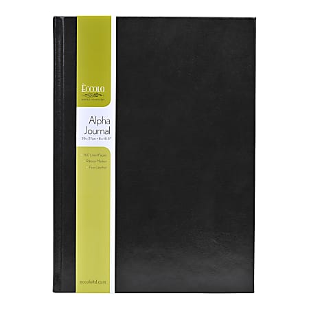 Eccolo™ Large Format Business Journal With Vertical Inset, 8" x 10 1/2", Black Or Green