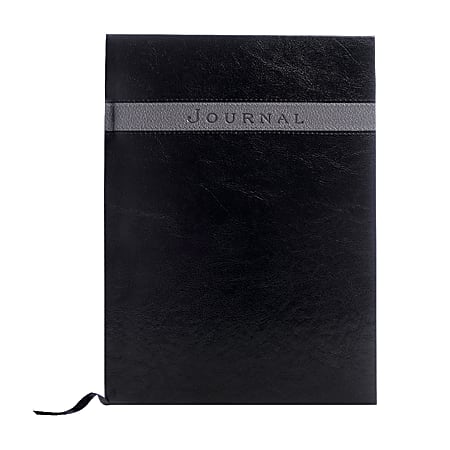 Eccolo™ Large Format Business Journal, 8" x 10 1/2", Black/Grey