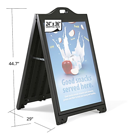Aarco Products ROC-4 The Rocker Deluxe Double Sided Sidewalk Sign with Changeable Letterboard