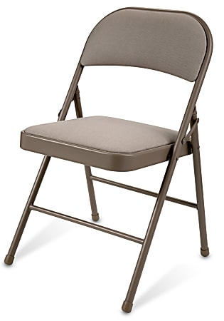 Realspace Upholstered Padded Folding Chair Tan - Office Depot