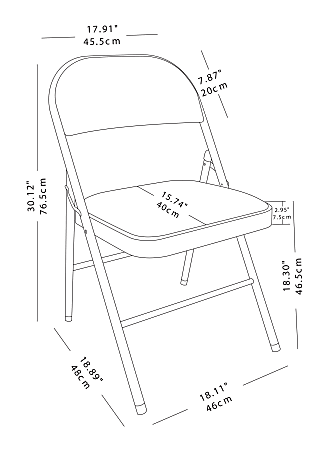 Folding chair height hotsell