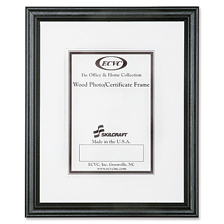 SKILCRAFT® Style A Ready-Made Wood Frames, 8 1/2" x 11", Black, Box Of 12 (AbilityOne 7105-00-052-8689)
