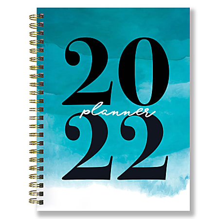 TF Publishing Weekly/Monthly Planner, 8" x 6-1/2", White/Blue Ombré, January To December 2022