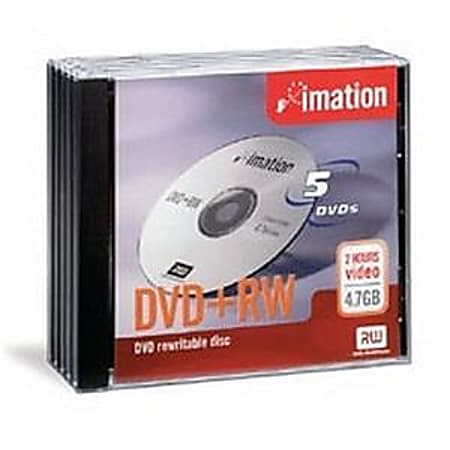 Imation 4x DVD+RW Media - 4.7GB - 5 Pack