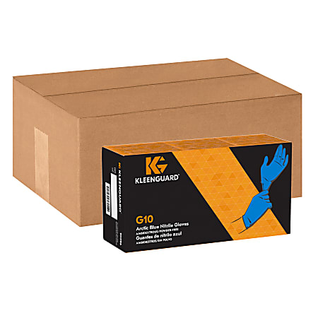 Kimberly-Clark® KleenGuard G10 Powder-Free Nitrile Gloves, Small, Arctic Blue, 200 Per Pack, Case Of 10 Packs