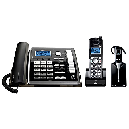 RCA 25270RE3 DECT 6.0 Digital 2-Line Corded/Cordless Expandable Phone Set With Digital Answering System And Wireless Headset