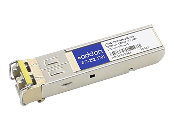AddOn - SFP (mini-GBIC) transceiver module - GigE - 1000Base-CWDM - LC single-mode - up to 49.7 miles - 1550 nm