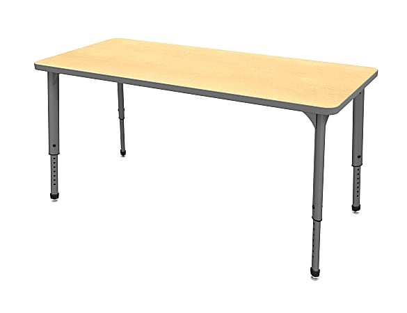 Marco Group™ Apex™ Series Rectangle Adjustable Table, 30"H 72"W x 30"D, Maple/Gray