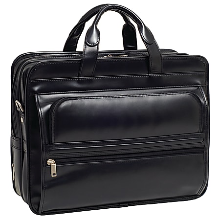 McKleinUSA ELSTON Leather Laptop Case, Black