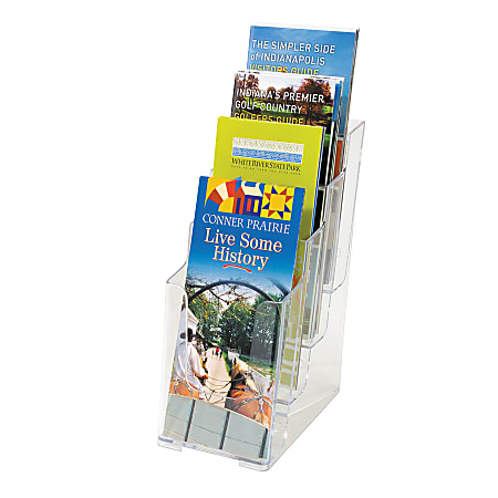 Deflect-O® Stand-Tall® Countertop Leaflet Size Literature Display, 10"H x 47/8"W x 6 1/8"D, Clear
