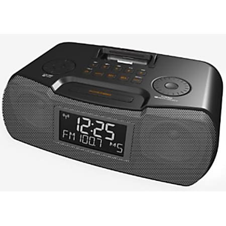 Sangean RCR-10 Desktop Clock Radio - 8 W RMS - Stereo - Apple Dock Interface - 2 x Alarm - AM, FM