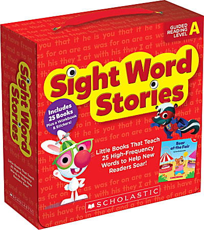 Scholastic Sight Word Stories Single Set A, Pre-K to Kindergarten, Set Of 25 Books