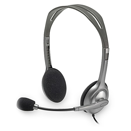 Logitech H110 Headset - Stereo - Mini-phone - Wired - 20 Hz - 20 kHz - Over-the-head - Binaural - 6 ft Cable - Noise Cancelling Microphone