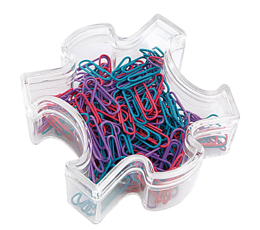 Fun Color Paper Clip And Puzzle Box, 1 1/10", Assorted Colors, Box Of 160