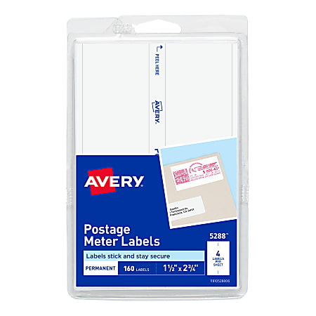 Avery® Postage Meter Labels, 5288, 1 1/2&quot; x