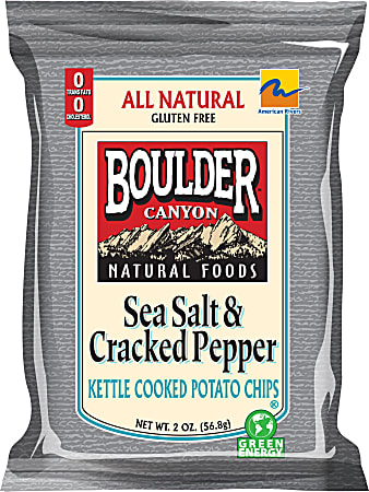 Boulder Canyon™ Sea Salt And Cracked Pepper Kettle Chips, 2 Oz.