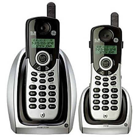GE 25841GE3 5.8GHz Dual-Handset Cordless Phone With Call Waiting/Caller ID, Silver/Black