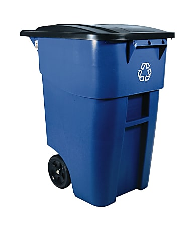 Rubbermaid® Square Brute Big Wheel Container, 50 Gallons, Blue